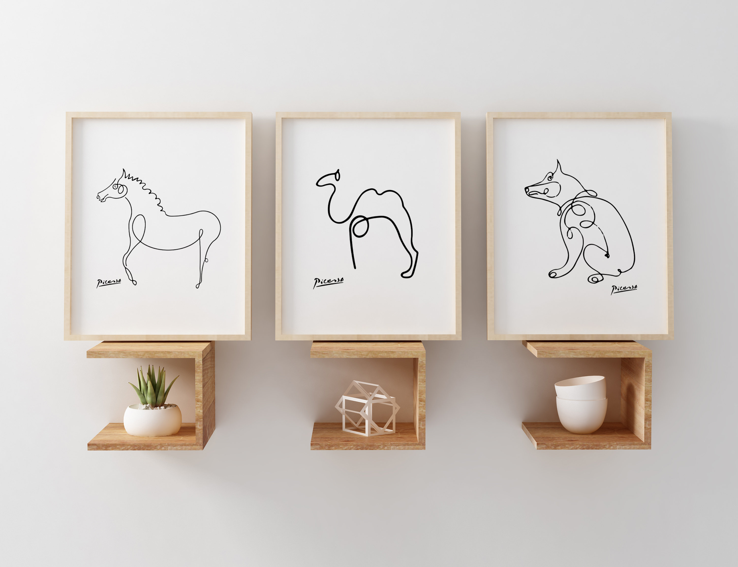 24 種類の動物の絵から 6 種類をお選びください。ピカソの動物