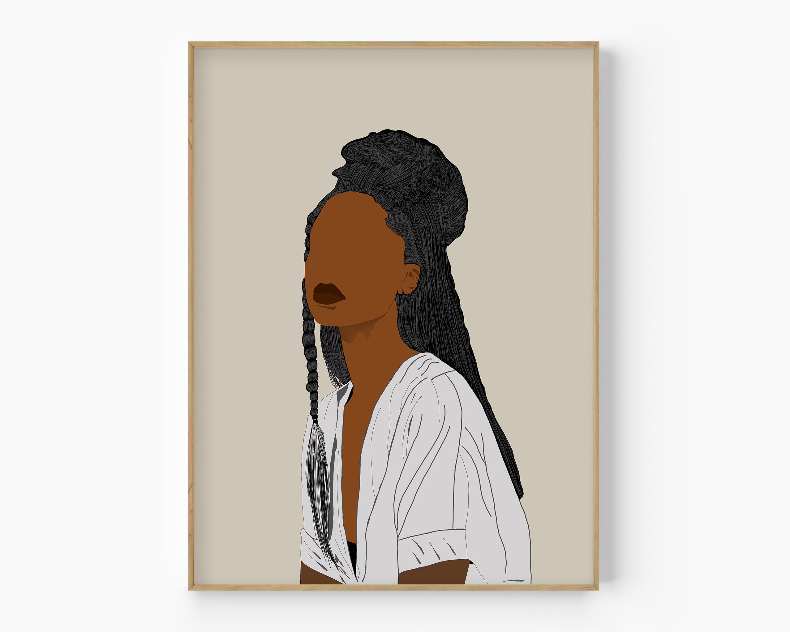Over The Shoulder| Black Girl Drawing Art Print