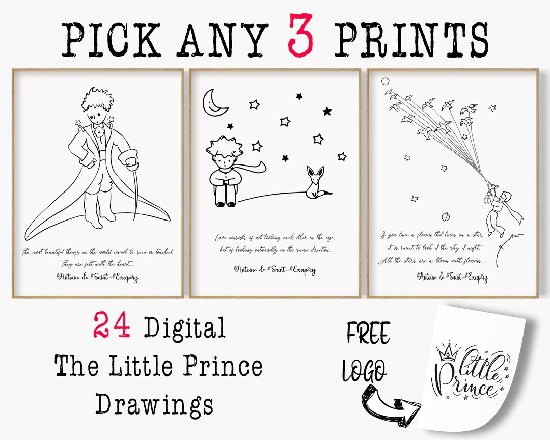 The Little Prince Art Print Set, Nursery Decor (digital Download) - Etsy