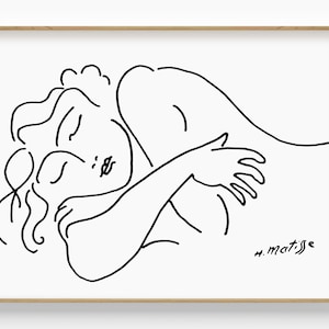 Henri Matisse Woman Sleeping Art, Matisse Line Art, Fine Art Print, Matisse Exhibition Poster, Matisse Fauvist Art, Matisse Original Drawing