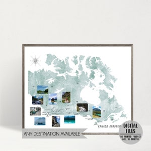 Gepersonaliseerde Canada roadtrip kaart-Canada reiskaart ontwerp-gepersonaliseerde kaart cadeau voor reiziger-aangepast elk land reizen kaart-digitaal bestand