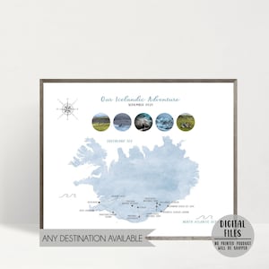 Island Karte-Island Karte Druck-Island Karte-Geschenk für Reisende-Custom Travel Map-Island Road Trip Map-DIGITAL DATEI
