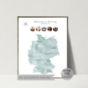 Personalized Germany Map-Germany Travel Map Print-Personalized Map-Gift For Traveler-Custom Travel Map-Germany Road Trip Map-DIGITAL FILE