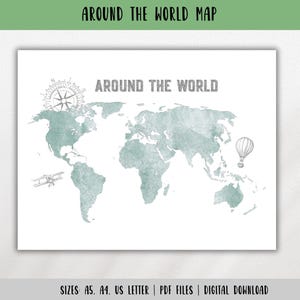World Map With Countries-Travel Planner Page Pdf-Travel Planner Insert-Labeled World Map-Travel Tracker-Color In Map-DIGITAL DOWNLOAD