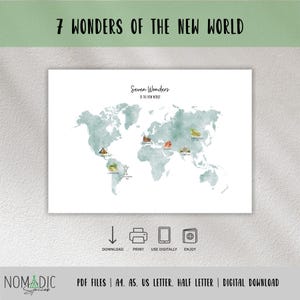 Sieben Welt Wunder Karte-7 Weltwunder der Neuen Welt Karte-7 Weltwunder der Neuen Welt