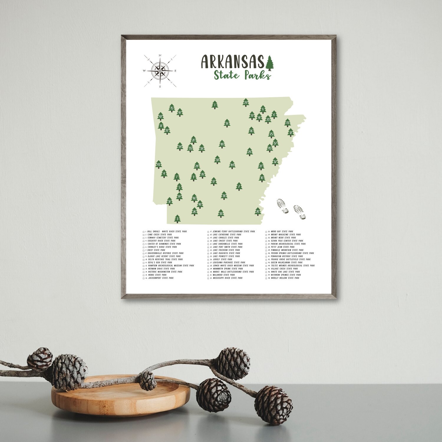 Arkansas State Parks Map Print-arkansas State Parks | Etsy