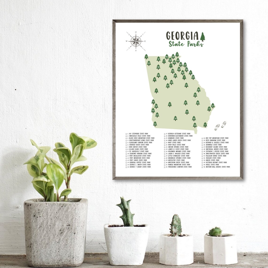 Georgia State Parks Map Print-georgia State Parks - Etsy