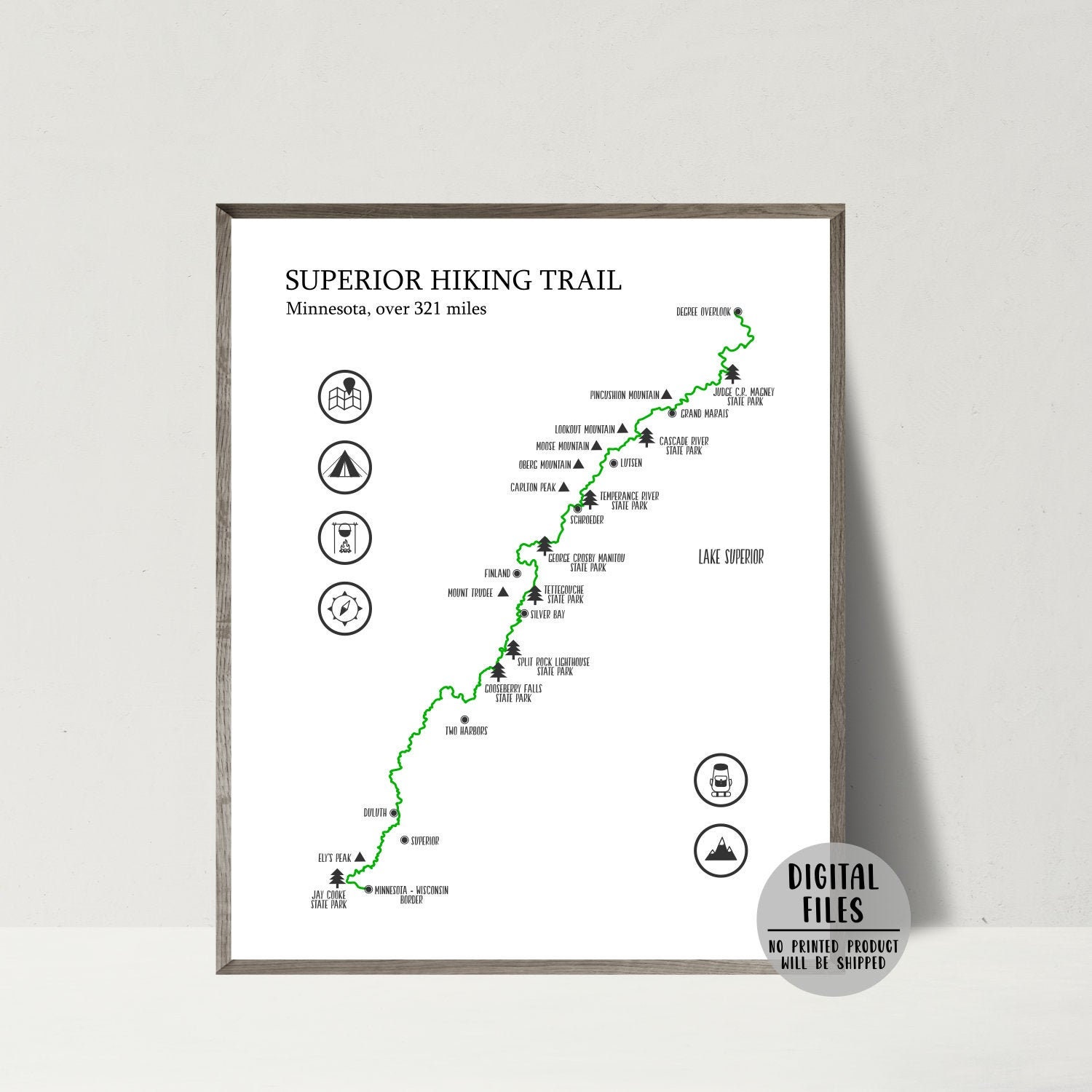 superior hiking trail map