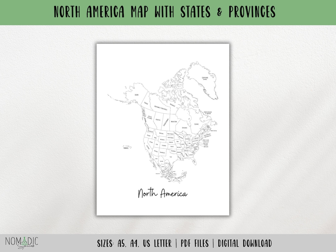 North America Map Labeled Map Of America Outline Map Travel Tracker Map Coloring Page Travel