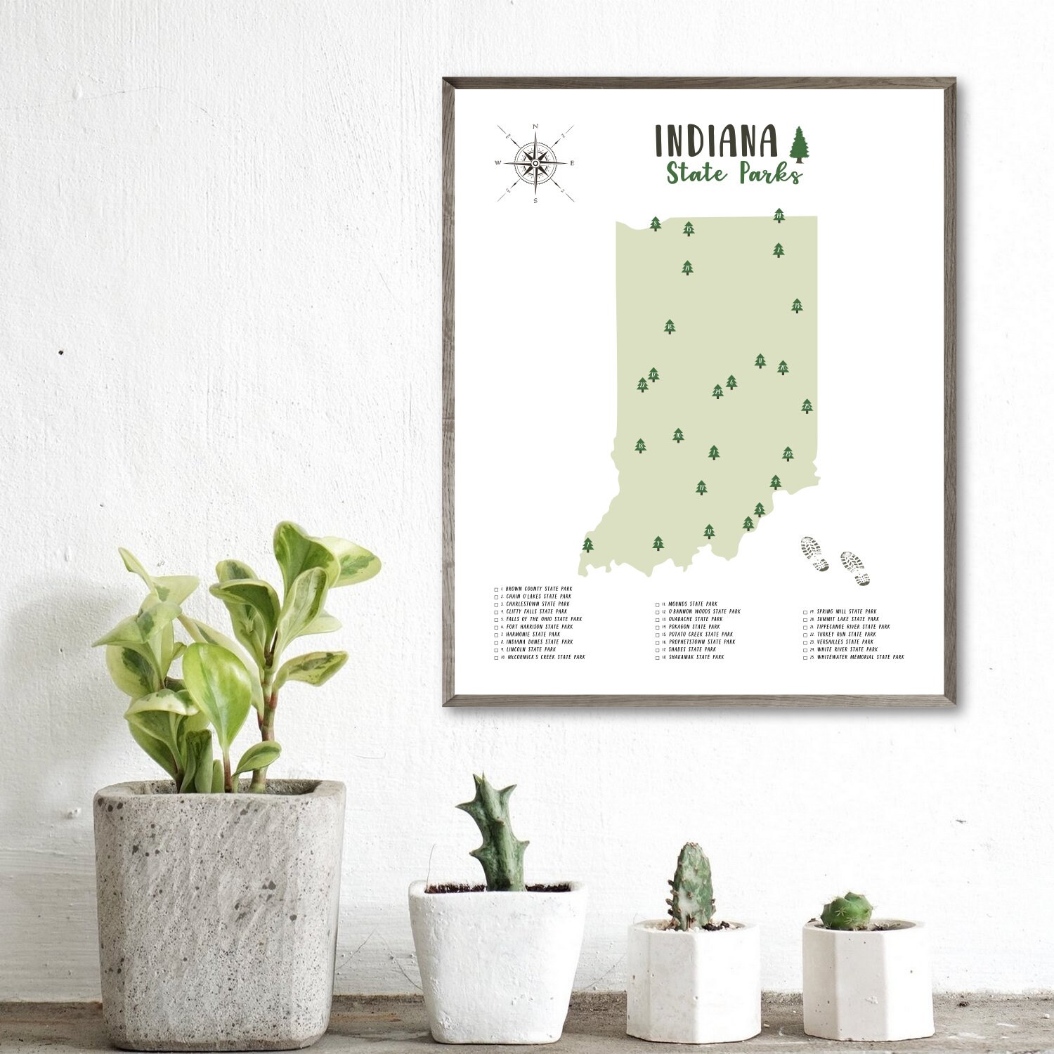 Printable Map Of Indiana State Parks Indiana State Parks Map Print-Indiana State Parks | Etsy Norway