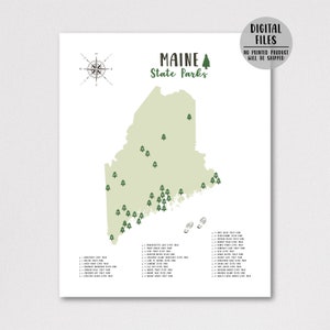 Maine State Parks Map-maine State Parks Checklist-state Parks of Maine 