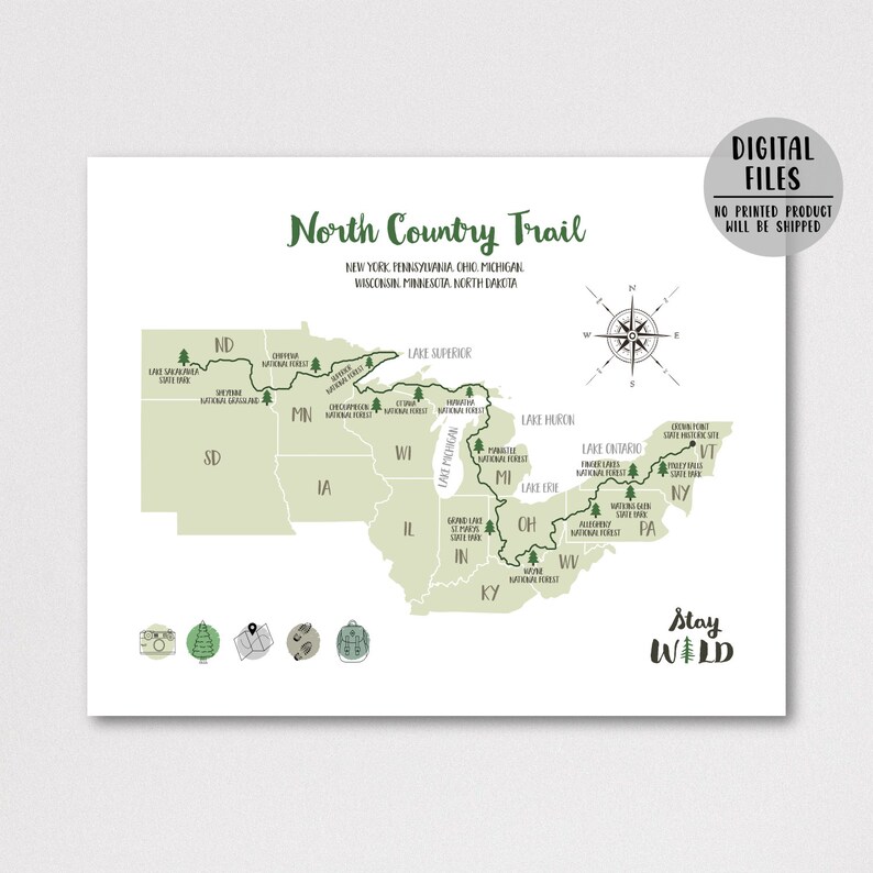 North Country Trail Map north Country - Il 794xN.2768674552 Q4t1