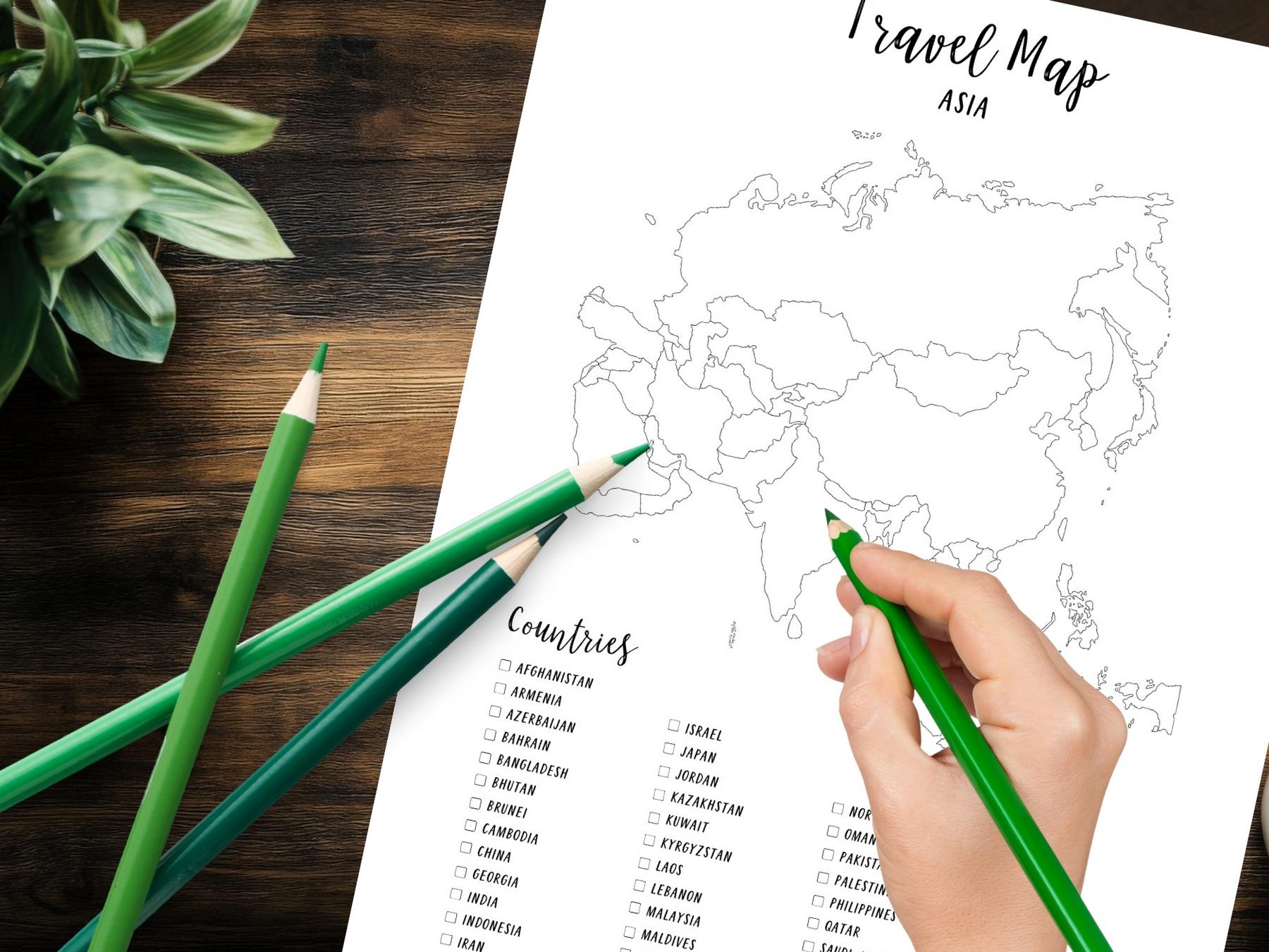 World Map Bundle - Travel Planner Insert - Continent Maps - Countries ...