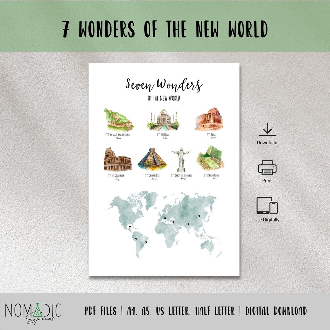 Seven New World Wonders-7 Wonders of the New World Map-bucket