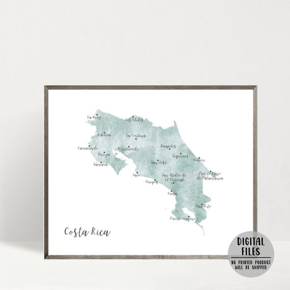 Costa Rica Map-costa Rica Poster-minimalist Map - Etsy