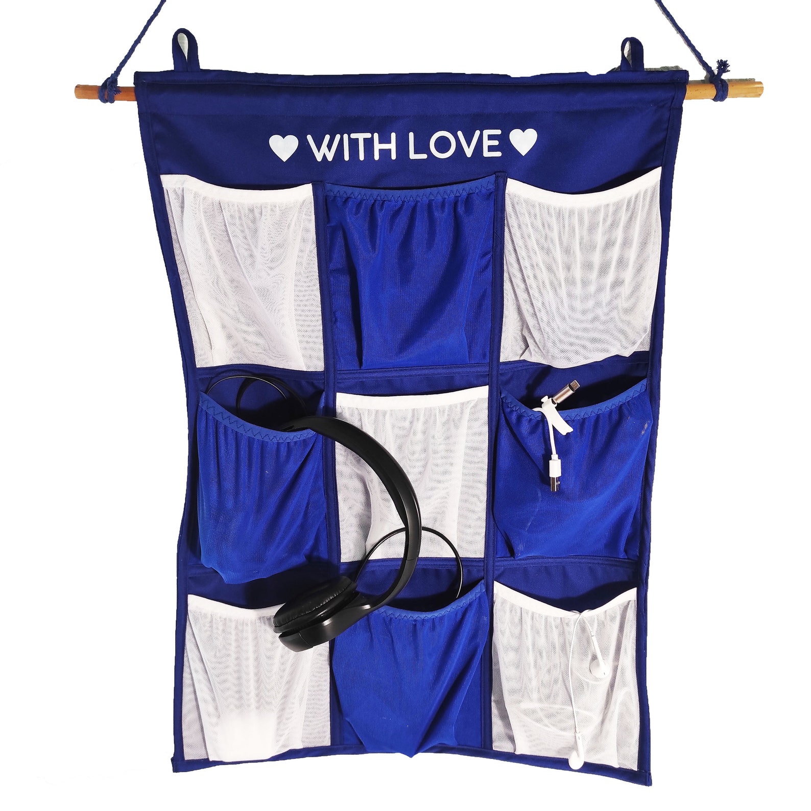 Fabric Wall Hanging Organizer with 9 pockets Multi Purpose Etsy