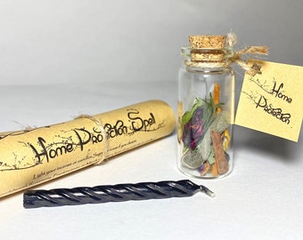 Kit de hechizos de protección para el hogar con ritual, frasco de hechizos y vela