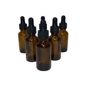 Amber Dropper Bottles for essential oils, tinctures, aromatherapy blends, diy projects, 1 fl oz and 2 ounce choose your size and quantity
