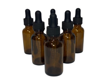 Amber Dropper Bottles for essential oils, tinctures, aromatherapy blends, diy projects, 1 fl oz and 2 ounce choose your size and quantity