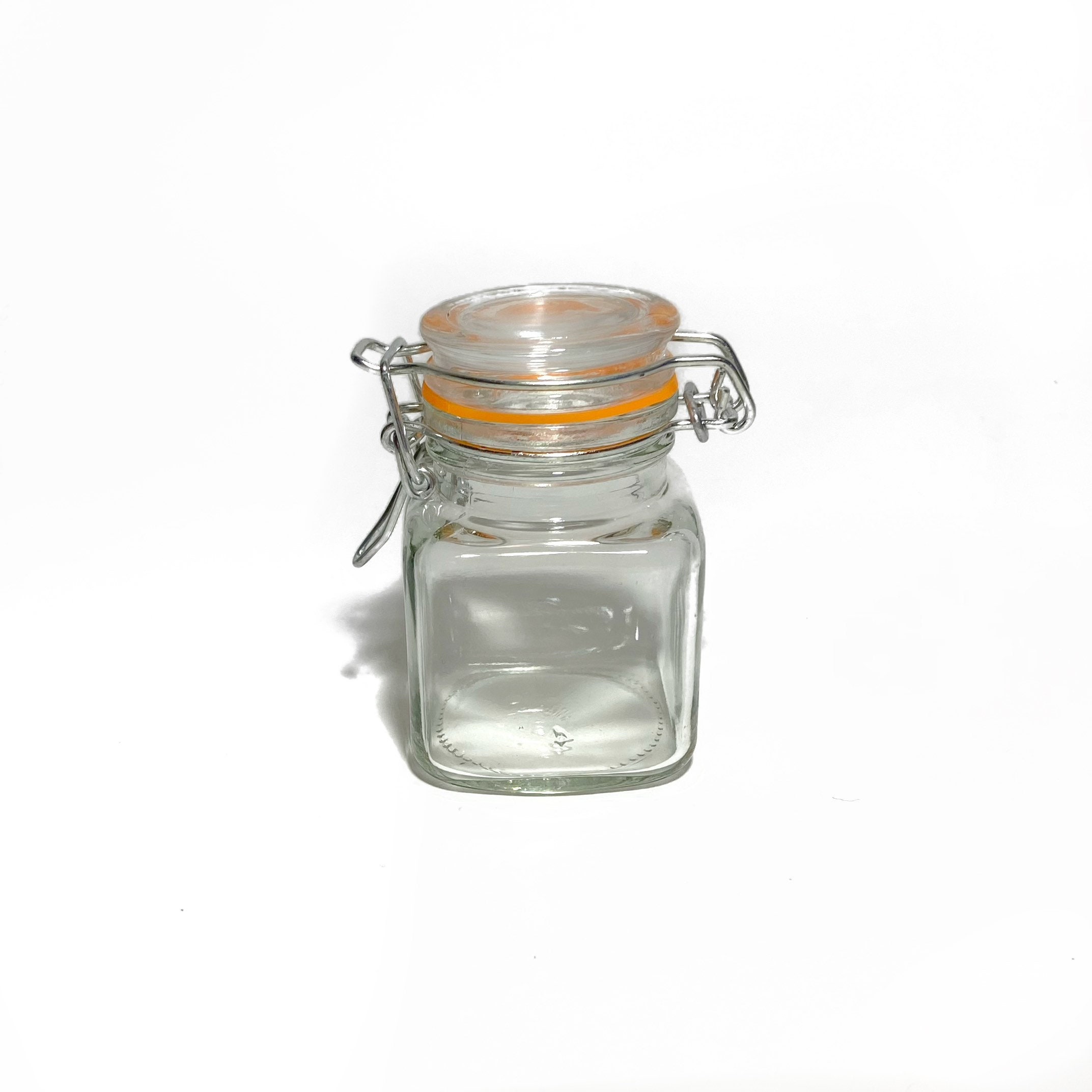 Air Tight Glass Jars 4 Fl Oz Clear Empty Containers With Clamp