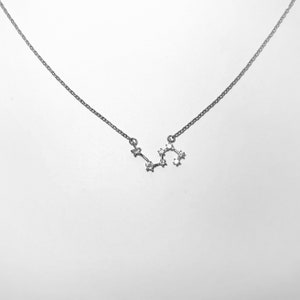 Leo Star Constellation Zodiac Necklace With Stainless Steel and Cubic Zirconium Stars Pendant with Sterling Silver Chain Option Available