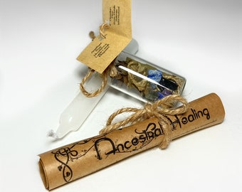 Ancestral Healing Kit with Spell Jar, Ritual, and Candle for Releasing Negative Family Patterns and Trauma