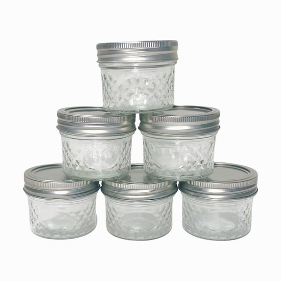 Glass Jars With Screw Top Lids 4 Fl Oz Clear Empty Decorative