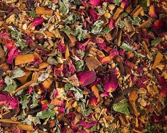 Root Chakra Tea - Loose Leaf Floral Tea with All-Natural Ashwagandha Root, Rose Petals, Raspberry Leaf, Cloves, and Ginger for Grounding