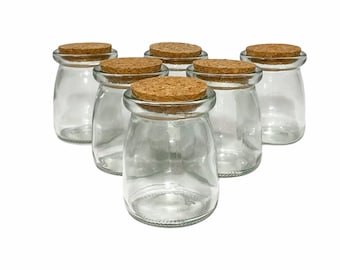 Glass Jars with Corks 4 fl oz Clear Empty Storage Bottles with Cork Stopper Lids, Container for Herbs, Tea, Bath Salts, Beauty Kitchen Witch