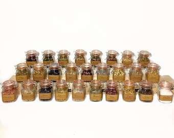 Apothecary 4oz Herbs for Herbalism, Witchcraft, Spells, Beginners, and Altar Herbal Supplies, Single Herbs in Airtight Jars