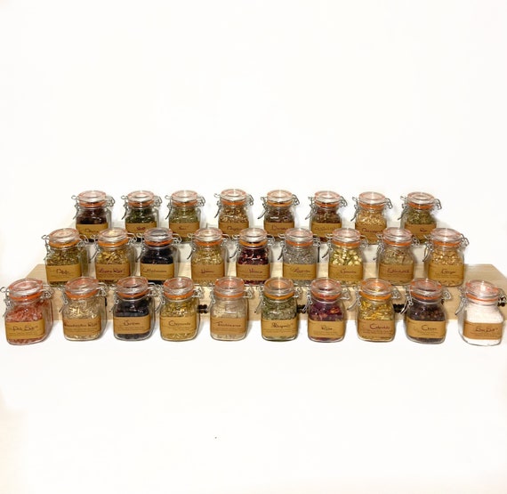Apothecary 4oz Herbs for Herbalism, Witchcraft, Spells, Beginners, and Altar Herbal Supplies, Single Herbs in Airtight Jars