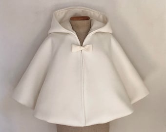 soft velvet cape also ivory wedding bridesmaid jacket coat baby girl baptism ceremony  LENI