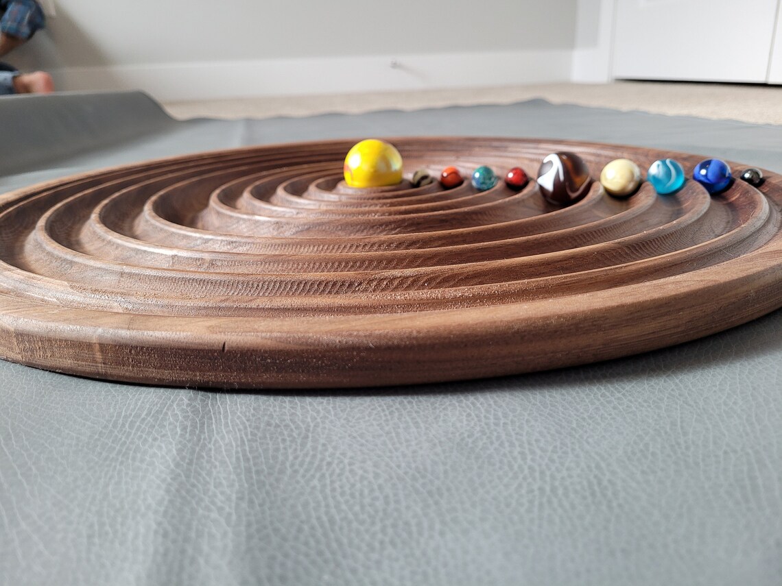 Solid Wood Solar System w/ 10 Piece Marble Set Etsy