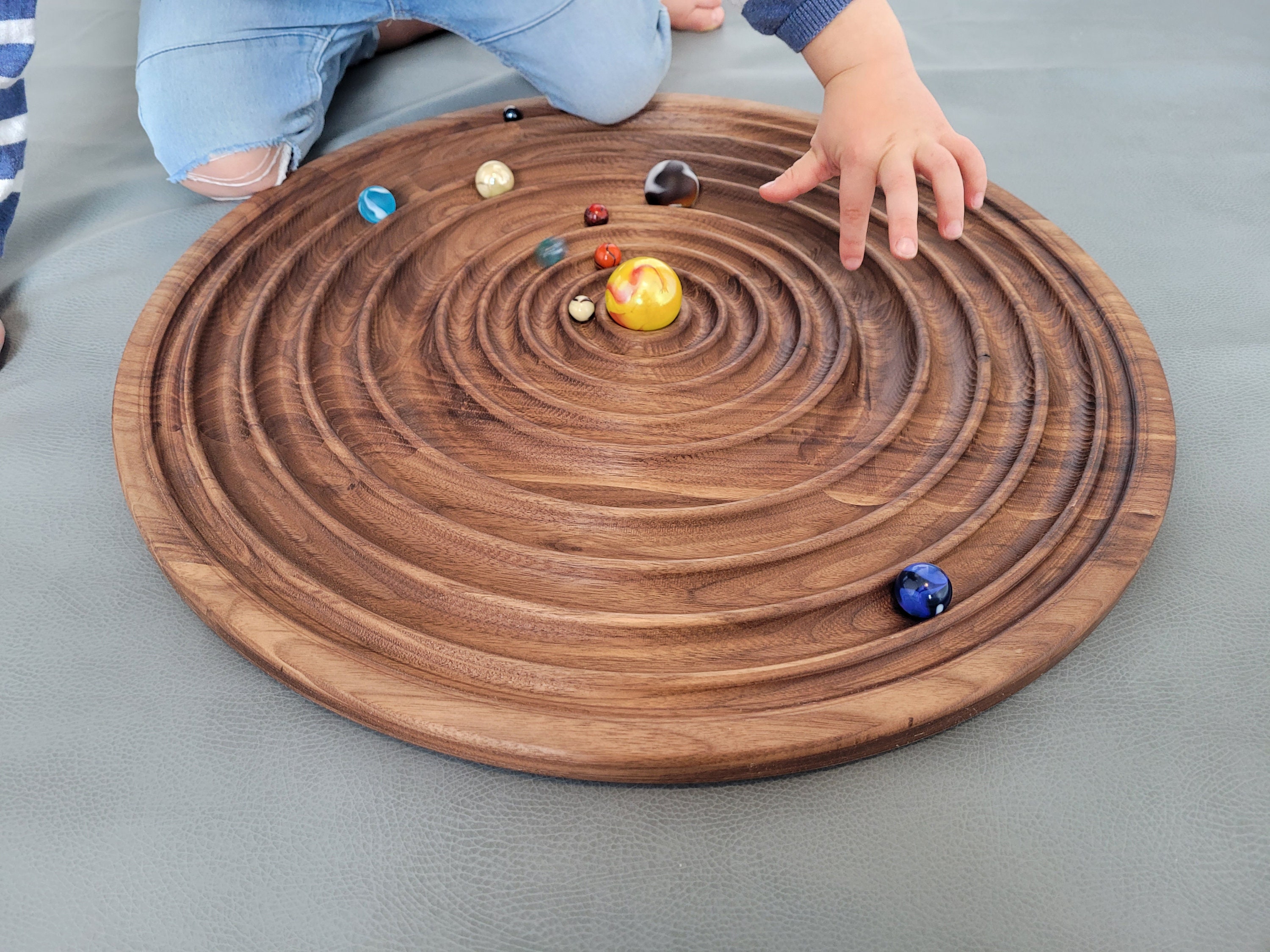 Solid Wood Solar System w/ 10 Piece Marble Set Etsy