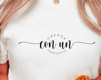 Creada con un proposito Frases religiosas svg | Spanish svg | Frases biblicas svg | Frases cristianas svg | Spanish bible verse SVG PNG