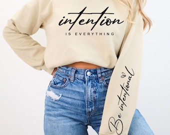 L'intention est tout SVG PNG, Boho Self Love Svg, motivation chemise manches Design Svg, Boho citation Love Yourself Svg, fichier Png