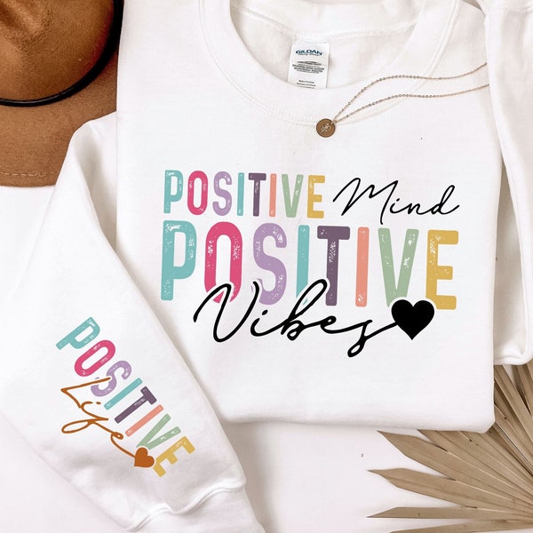 Positive Affirmations Life Mind Vibes SVG PNG, Boho Self Love Svg, Motivational Sleeve Shirt Svg, Boho Quote Self Care Svg, Png File