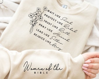 Women of the Bible Svg Png, Boho Christian Svg, Motivational Svg, Bible Verse Svg, Floral Religious Quotes Svg, Sleeve Shirt Designs Svg
