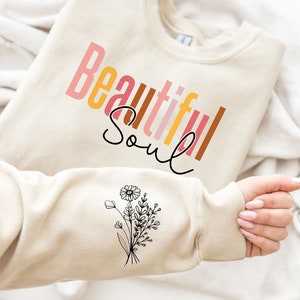 Beautiful Soul SVG PNG EPS, Boho Motivational Sleeve Shirt Design Svg, Love Yourself Svg, Positive Daily Affirmations Png, Trendy Png