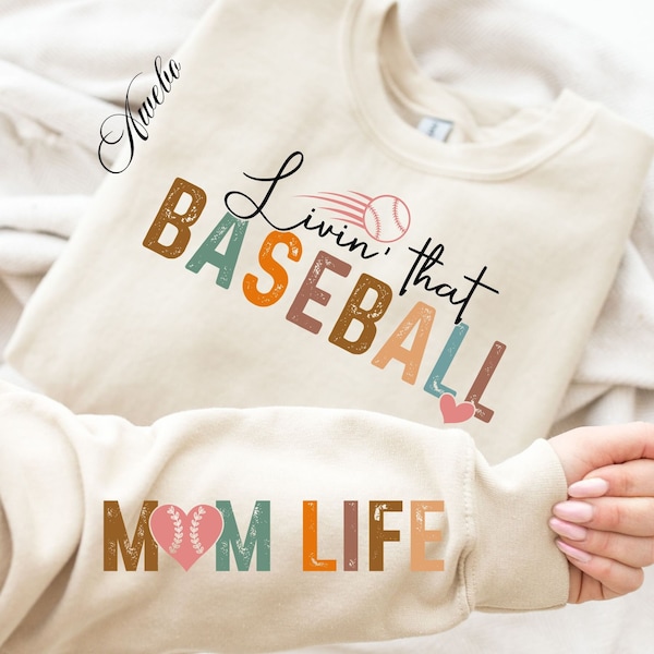 Livin that Baseball Mom Life Svg Png, Motivational  Mom Sleeve Shirt Design Svg, Positive Mom Quotes Svg Png, Mama Life Trendy Svg Png Eps