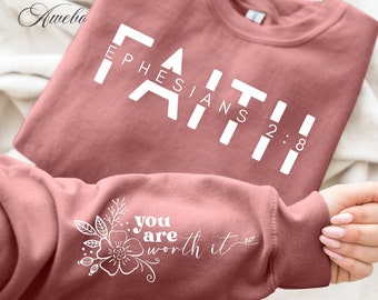 Elegant Christian Faith Quote SVG PNG, You Worth it Floral Quote Svg, Christian Shirt svg, Bible Verse svg, Scripture svg, Religious Svg