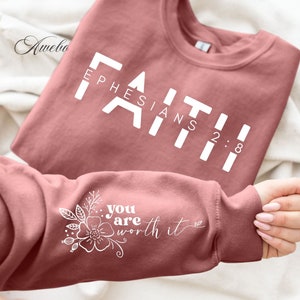 Élégante foi chrétienne citation SVG PNG, vous le valez bien citation florale Svg, chemise chrétienne svg, svg verset de la Bible, écriture svg, svg religieux