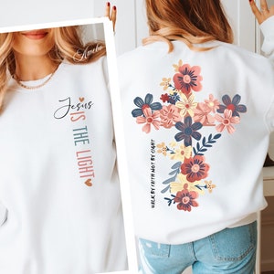 Jesus ist das Licht Png, Floral Christian Shirt Png, Motivationszitate Png, Bibel Vers Png, Blumen religiöse Png, Seine Gnade ist genug Png