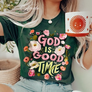 Gott ist die ganze Zeit gut Png, Religiöses Zitat Png, Positives Zitat Png, Florales christliches Zitat Png, Bibelvers Png, Motivation Png