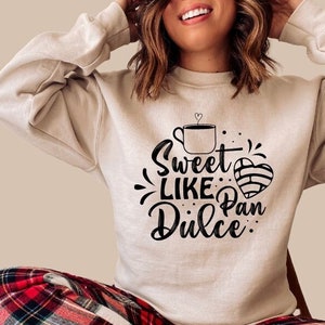 Słodki jak Pan DulceSVG PNG, Latina svg, Meksykański chleb svg, Meksykańska Concha svg, Spanglish powiedzenie svg, Meksykańska Concha png, Koszula Cafecito svg