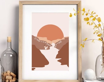 Latina printable wall art , Latina Art, Boho Room Décor, Latinx Art, Mexican Gift, Boho Mountains Art, Mexico Art Print, Empowered Women art
