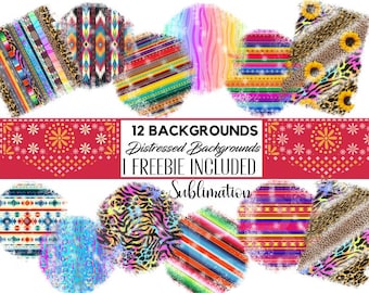 Meksykańskie PNG Sublimacja zniszczone tła plus 1 GRATIS, Meksykańskie tła Sarape png, Tło z lampartem png, Nadruk zwierzęcy png