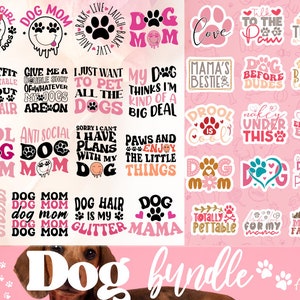 Dog Mom Svg Bundle, Dog Mama Svg Bundle, Retro Dog Mom Svg, Dog Quotes Svg, Dog Wavy Svg, Groovy Dog Mom Shirt Svg, Printable Stickers svg