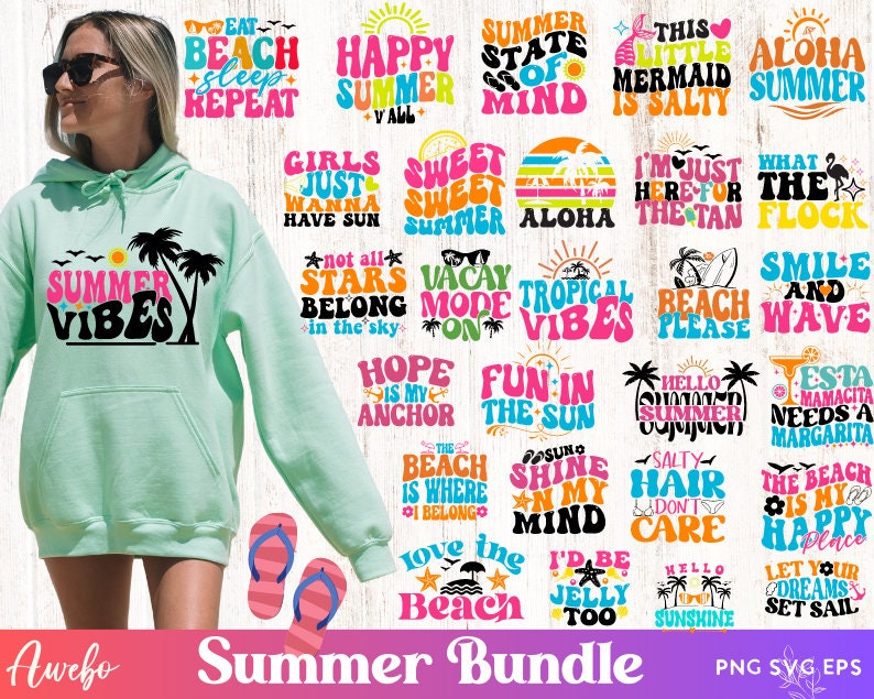 Colorful Summer Bundle Svg, Png and Eps Format
