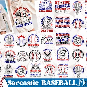 Retro sarcastische honkbal moeder SVG PNG bundel, honkbal spel dag Svg, trots honkbal moeder Svg juichen honkbal Mama Svg Sport moeder honkbal Svg